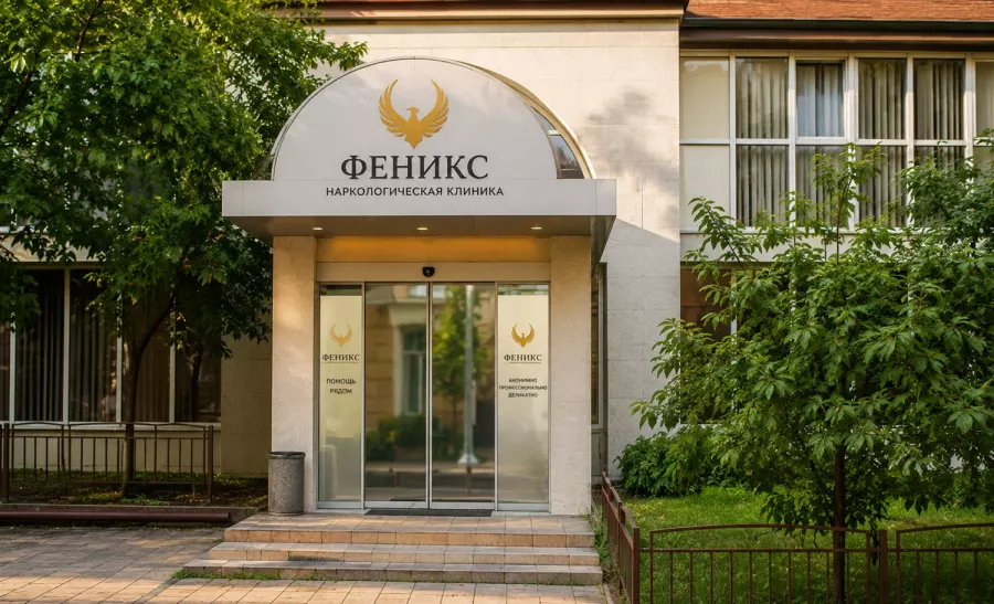 Вход в наркологическую клинику «Феникс» в Новоульяновске